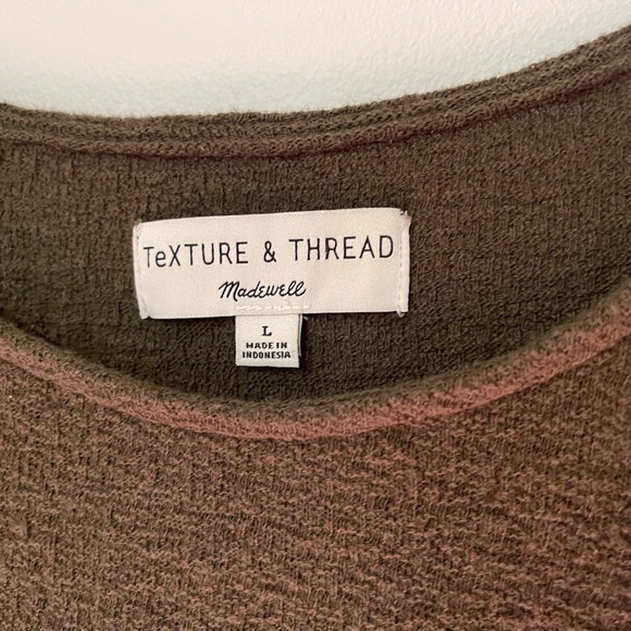 Madewell Flutter Sleeve Green Blouse Top, Texture and Thread, EUC size L - Picture 3 of 7